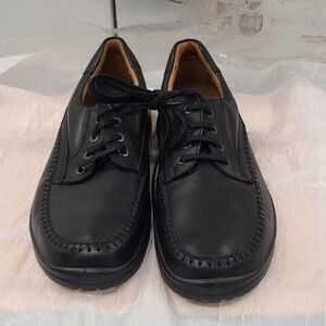 Men's Black Leather Shoes Ecco Seawalker Size 46